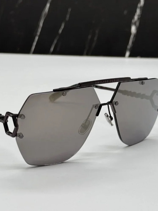 Philipp Plein Sleek Black/Grey Silver Mirror Unisex Sunglasses 66-11-135 main image 7